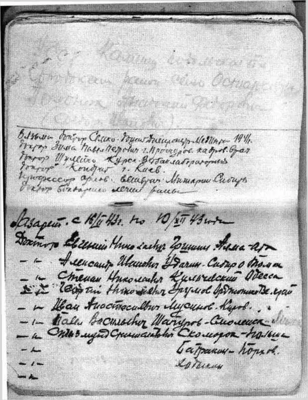 Список военврачей лазарета 1 из записной книжки Е Е Посохина Также в - фото 22