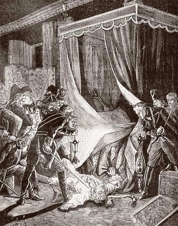 Убийство Павла I Гравюра 1880е Английская карикатура на Павла I Галантный - фото 73
