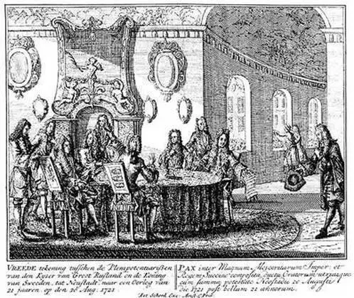 Подписание мирного договора в Ништадте 30 августа 1721 года Гравюра П - фото 65