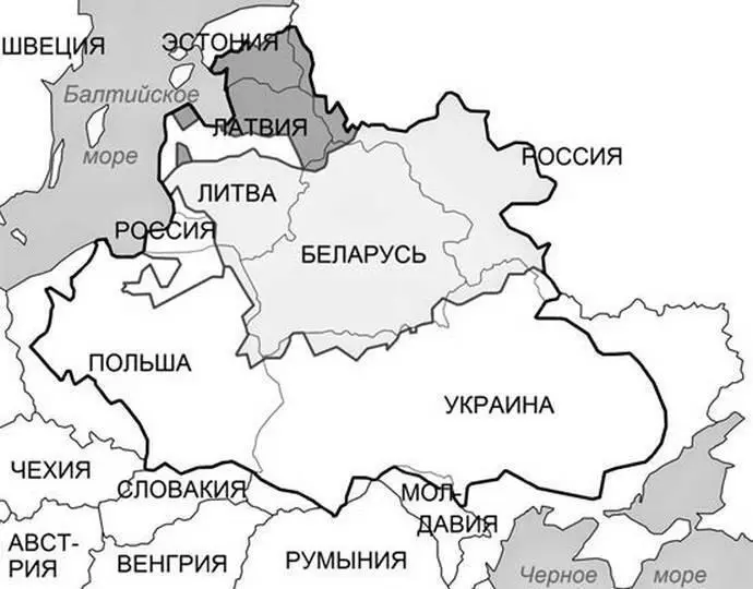 Речь Посполитая в XVII веке с наложением на современную карту Европы Взрыв - фото 91