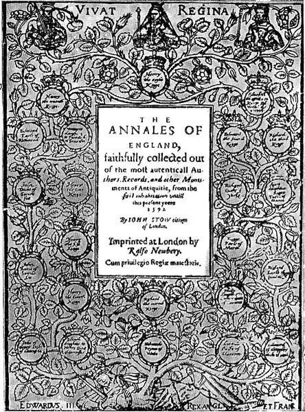Титульный лист хроники Дж Стау Анналы Англии 1592 г Титульный лист - фото 4