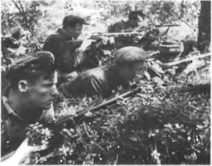Небольшая партизанская группа в засаде скорее всего постановочная фотография - фото 15