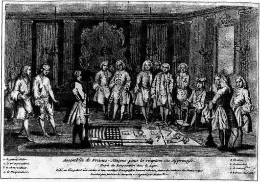 Французская гравюра Бернигеро Лист 1 1745 Ассамблея Франкмасонов для принятия - фото 18