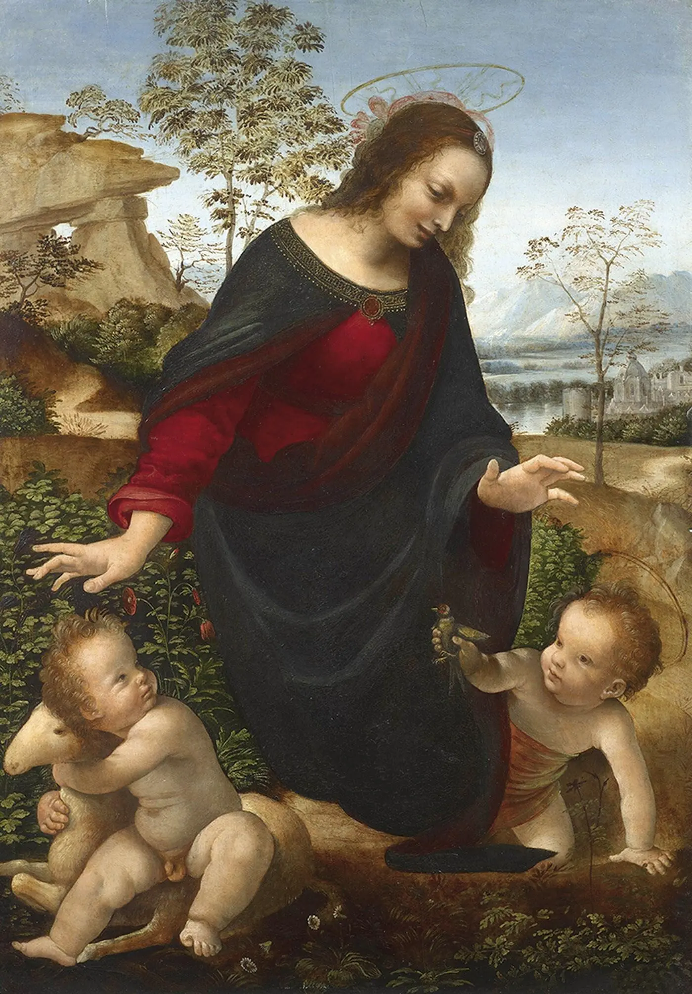 Мадонна с Младенцем и святым Иоанном Крестителем Художник Леонардо да Винчи - фото 15
