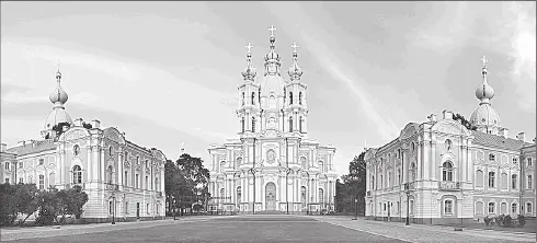 Смольный монастырь Смольный собор Центральной постройкой Смольного монастыря - фото 172