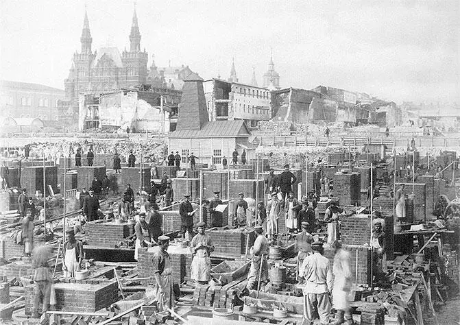 Строительство новых зданий Верхних рядов 1890 Фото из архива ГУМа Верхние - фото 98