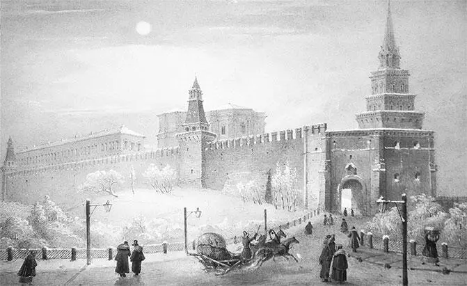 ИозефАндреас Вейс Боровицкие ворота Московского Кремля 1852 Боровицкая - фото 149