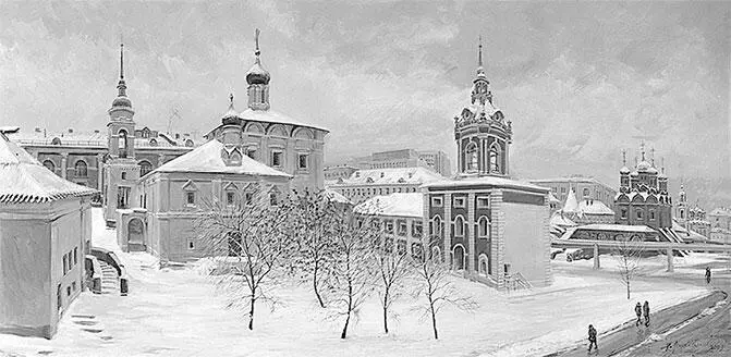 Виктор Лукьянов Вид из гостиницы Россия Зарядье Москва 2003 Палаты бояр - фото 235
