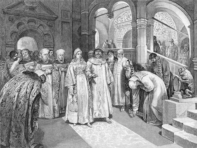 Василий III великий князь Московский вводит во дворец невесту свою Елену - фото 276