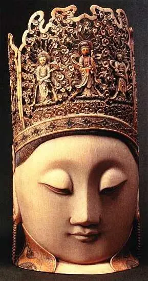 Голова богини Гуаньинь богини милосердия и сострадания XVIII в Скульптура из - фото 274