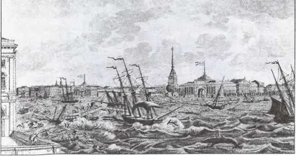 Наводнение в Петербурге в 1824 г 7 ноября 1824 года уровень воды в Петербурге - фото 20