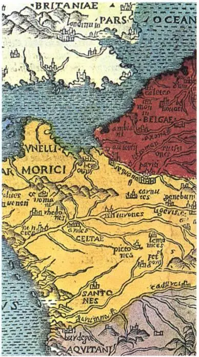 Карта Галлии из Записок Юлия Цезаря издание 1513 г Конфликт Цезаря с - фото 34