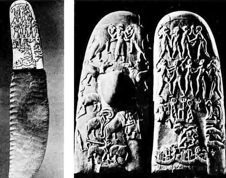 Обсидиановый нож с рукояткой из слоновой кости из ДжебельэльАрака На одной - фото 48