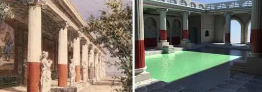 По фасаду перед колоннами портика статуи на стенах даже снаружи мозаичные - фото 247