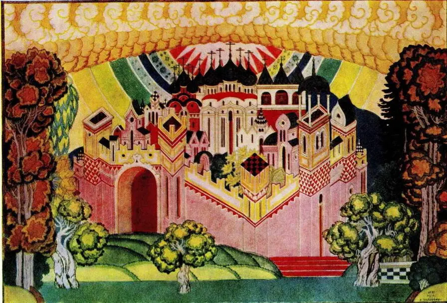 Эскиз декорации ко второй картине оперы И Ф Стравинского Жарптица 1931 - фото 138