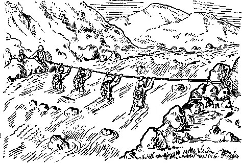 Рис 155 Преодоление реки вдоль натянутой веревки Рис 156 - фото 180