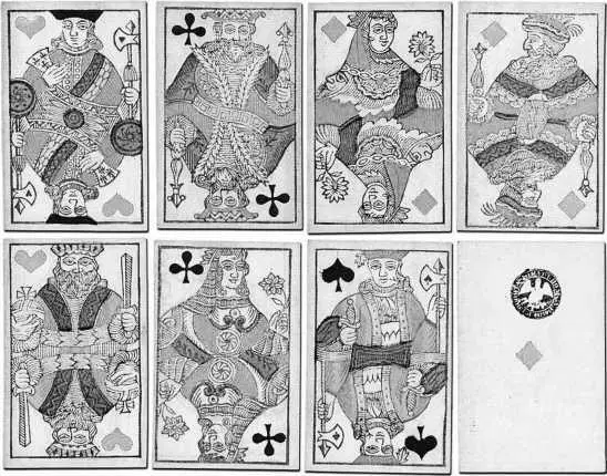 Игральные карты начала XIX века Игра в вист художник Борис Кустодиев - фото 48