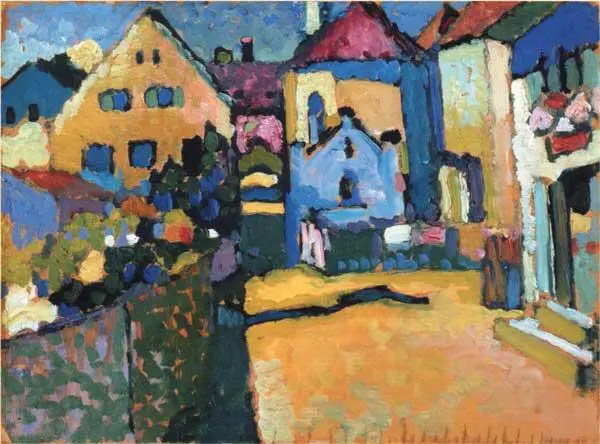Грюнгассе в Мурнау 1909 Картон масло 330 446 см Мюнхен Германия - фото 172