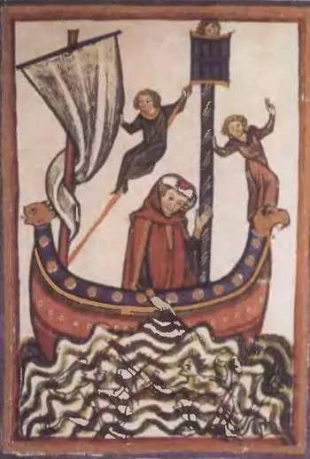 37 Манесский кодекс fol 116 Фридрих фон Хаузен пересек Ахерон - фото 37
