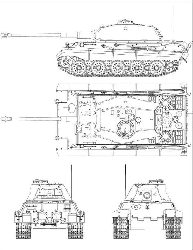 Тяжелый танк PzKpfw VI AusfB Tiger II с башней типа Порше КОРПУС танка - фото 160