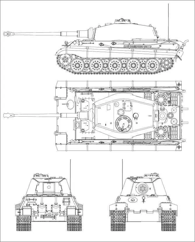 Тяжелый танк PzKpfwVI AusfB Tiger II с башней типа Хеншель Маловероятно - фото 201