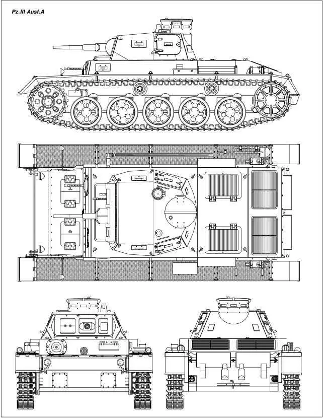 PzIII AusfB В 1937 году заводские цеха покинули 15 танков AusfB Наиболее - фото 9