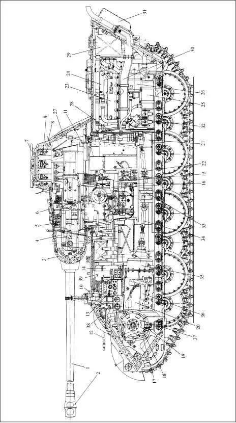 Компоновка танка PzKpfwV Panther Ausf A 1 75мм танковая пушка KwK 42 - фото 250