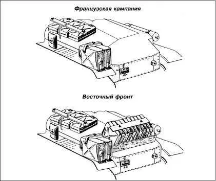 Размещение дополнительных канистр с топливом на корпусе танка Первые - фото 196