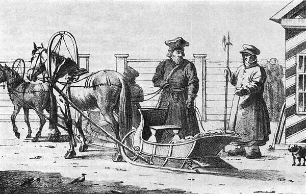 Будочник и извозчик Литография 1820е гг Границами шестой Московской - фото 53