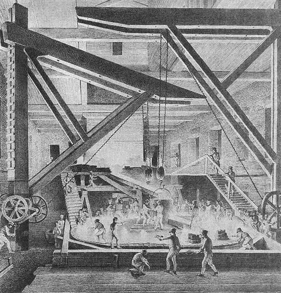 В литейной мастерской Литография по рисунку О Монферрана 1830е гг Всего - фото 110