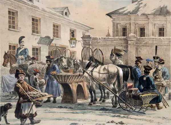 Извозчичья биржа Литография А Орловского 1820е гг Омнибусы представляли - фото 113
