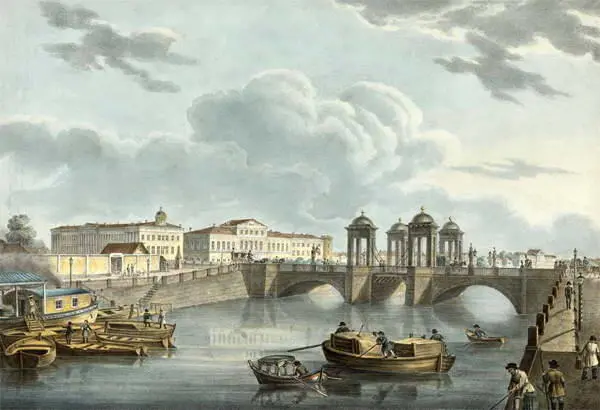 Набережная Фонтанки у Обухова моста Литография К Беггрова 1823 г После - фото 147