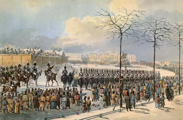 14 декабря 1825 года на Сенатской площади Акварель К Кольмана 1820е гг - фото 167