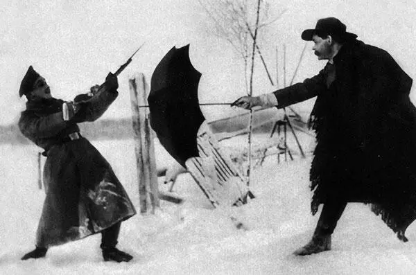 Возвращение в Россию из итальянской эмиграции Шуточное фото на границе 1914 - фото 37