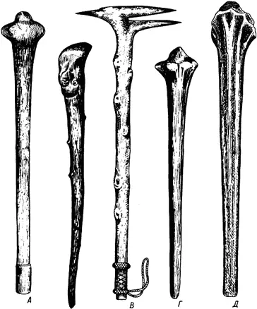 Рис 27 Типы деревянных палиц при изготовлении которых использованы - фото 32