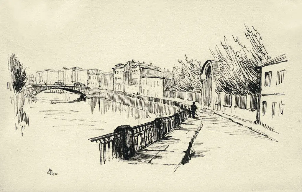 В центре Петербурга Рисунок автора 1953 Куда более колоритная фигура чех - фото 92