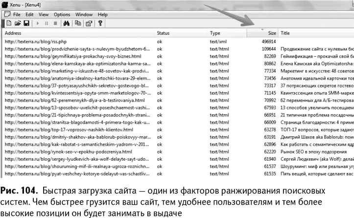 Xenu выявляет страницы на которые идет меньше всего ссылок чтобы придать им - фото 107