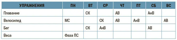 Таблица 92в Пример тренировок в базовый период 3 при обратной линейной - фото 48
