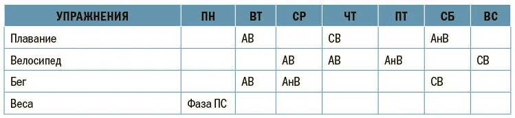 Таблица 92 г Пример тренировок в периоды строительства 1 и 2 при обратной - фото 49