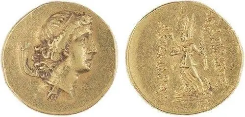1 царь Асандр Статер Золото 3 Медная монета с монограммой ВАМ 4 - фото 63