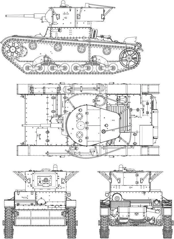 Радийный танк выпуска 1935 года Машина имеет клепаный корпус бронировку - фото 53