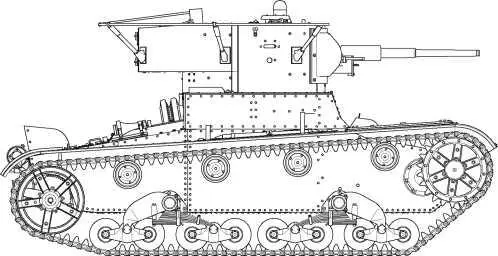 Радийный танк выпуска 1935 года Машина имеет клепаный корпус бронировку - фото 54