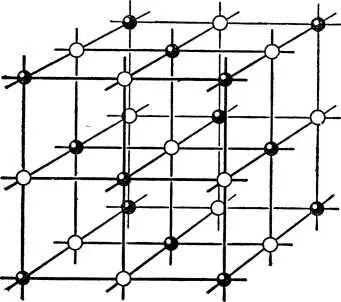 Рис 2 Расположение ионов в кристалле поваренной соли Восемь таких кубиков - фото 4