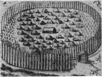 Укрепленное индейское селение с рисунка XVI века Сначала отряд шел по - фото 115