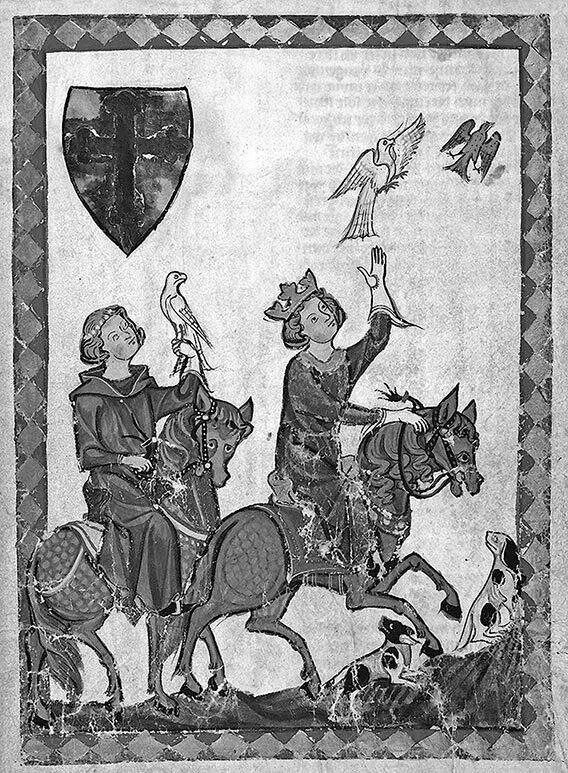 Соколиная охота Конрадина Миниатюра Манесского кодекса XIV в Герцог - фото 60
