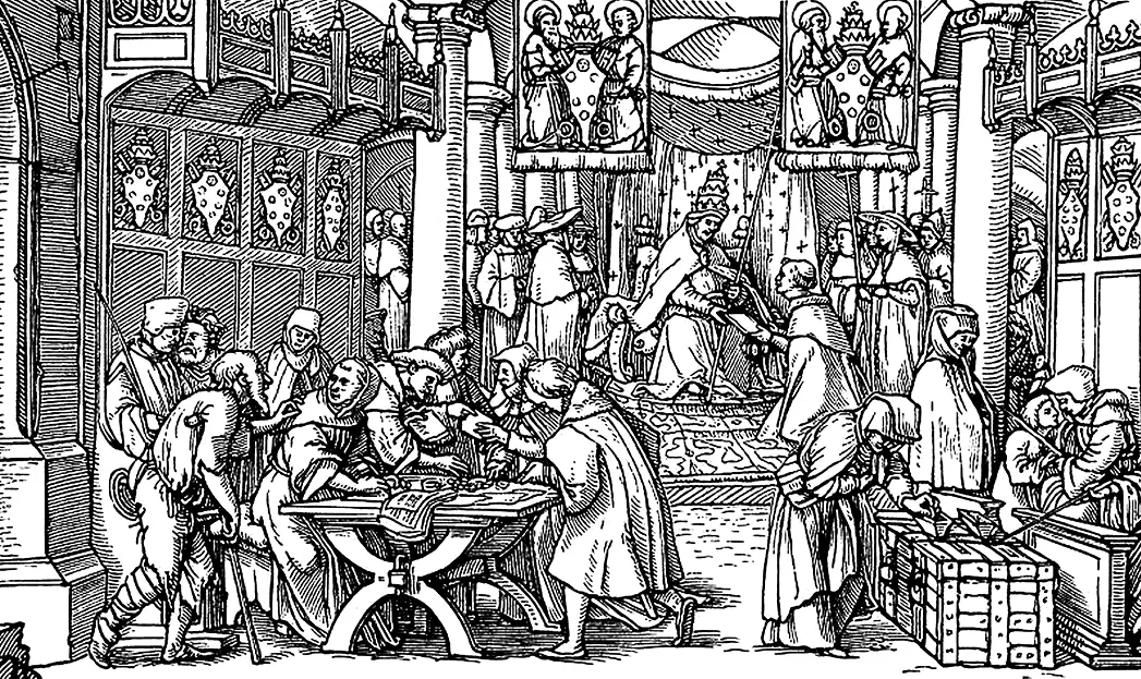 Продажа индульгенций Сатирическая гравюра Ганса Гольбейнамладшего XVI в - фото 90