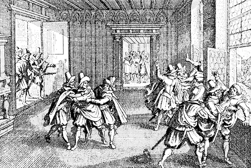 Восстание в Праге 23 мая 1618 г Гравюра Маттеуса Мерианамладшего XVII в По - фото 97