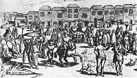 Торг в Гоа с рисунка XVI века Киты в океане со старинной гравюры - фото 63