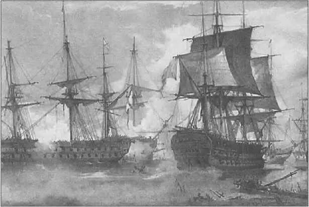 Наваринское сражение 1827 г Азов атакует турецкий корабль Гравюра XIX в - фото 13