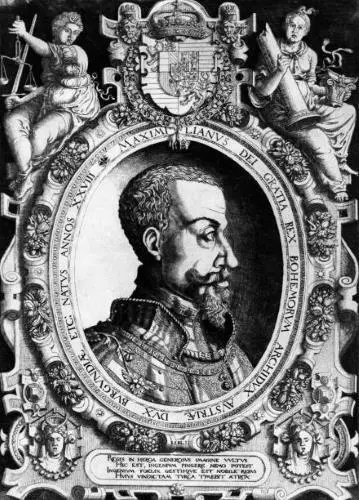Максимилиан II Гравюра Ганса Зебальда Лаутензака 1555 Внешне переход - фото 6